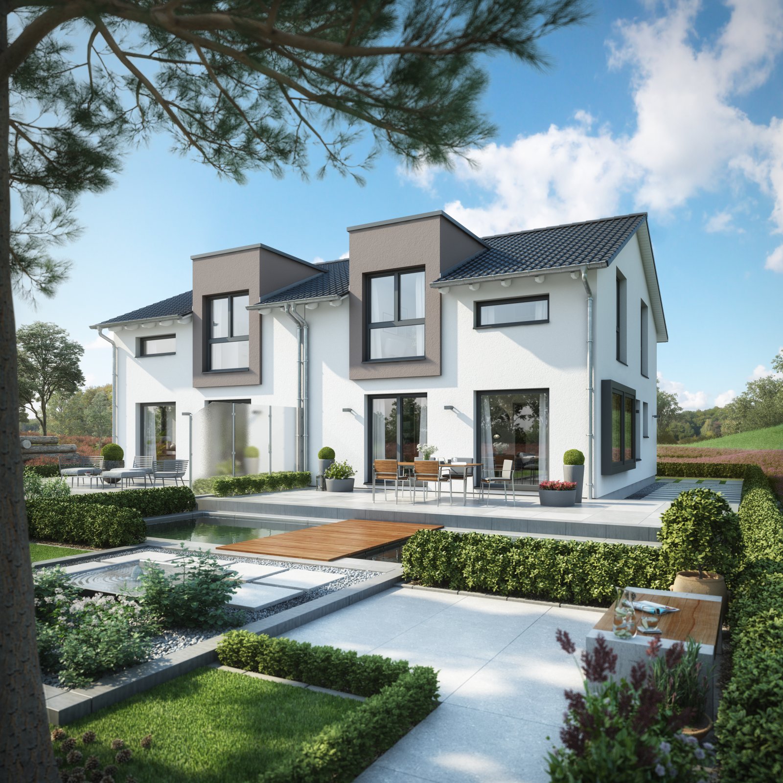 Doppelhaushälfte "CELEBRATION 122V" Variante" als Ausbauhaus in Filderstadt mit Bauplatz 